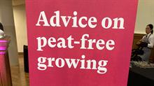 Advice on peat-free growing - sign at RHS event