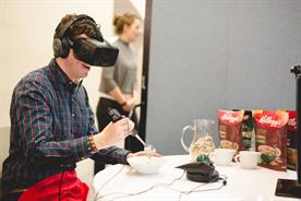 The 360-degree video let attendees look around an elaborate Egyptian palace