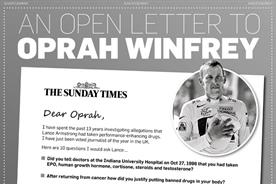The Sunday Times: lists questions for Lance Armstrong in US newspaper ad
