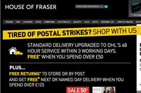 House of Fraser drops Royal Mail
