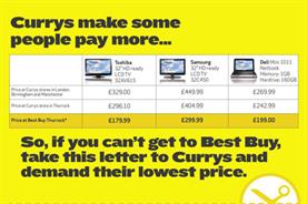 Best Buy: ad challenges Currys on price