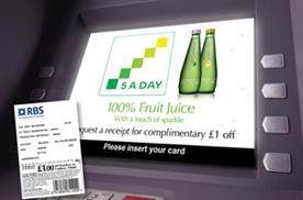 Appletiser advertises on Tesco ATMs