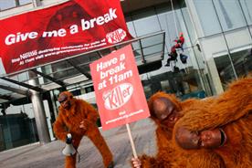 Greenpeace: protesters outside the Nestlé HQ