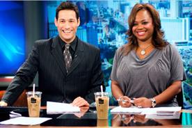 Product placement: Fox's KVVU-TV presenters enjoy a McDonald's iced coffee