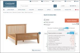 Cotswold: furniture retailer introduces Wonga's PayLater service 