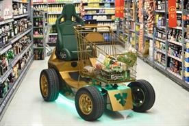 The motorised trolley made its way around Asda's Clapham Junction store 