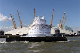 The cake travelled between Stratford and Battersea throughout the day