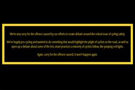 Ride Smart website: prominent apology