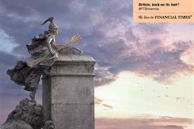 FT: ad campaign features Britannia climbing back onto her plinth