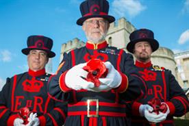 Ceramic poppies form part of the artwork at the Tower of London
