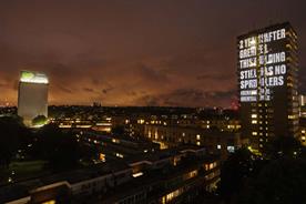 Grenfell United projects messages on to tower blocks to highlight lack of action