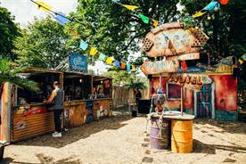 Jose Cuervo's brightly coloured 'Tequila Town' activation (image: wildernessfestival.com)