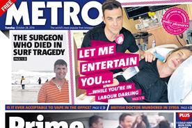 Metro: the newspaper has seen ad revenues slide by 12 per cent