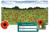 Online poppy field: honouring fallen soldiers