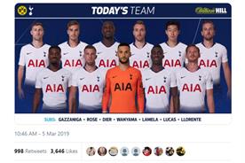 Not-so-hot Spurs: football club rapped by ASA for William Hill tweet