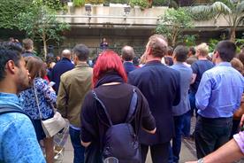 DevArt: Steve Vranakis addressing the crowd at the Barbican (taken with Google Glass)