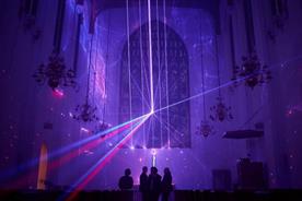 The installation combines lights and lasers (facebook.com/UK.Ireland.Swarovski)