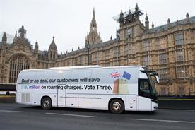 Three Brexit bus warns of potential roaming fees