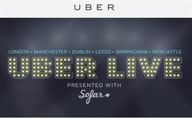 Uber: launches a campaign based around secret gigs, called Uber Live
