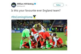 William Hill accused of 'hijacking' England World Cup celebrations with #ItsComingHome sponsorship