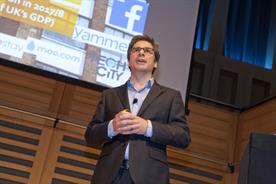Gerard Grech speaking at JCDecaux's event