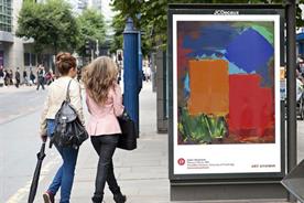 Art Everywhere: a mock-up on a bus shelter depicts one of the 25 shortlisted artists' work