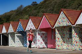 The beach huts feature Cath Kidston's signature prints
