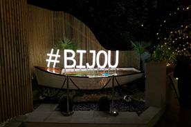 The Bijou Club features a 15ft water feature and fire pit 