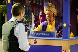 Freddie Flintoff dressed as a genie and gave away personalised prizes