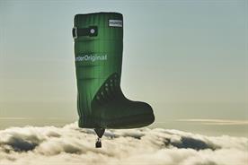 Hunter takes to the skies with world's first flying welly