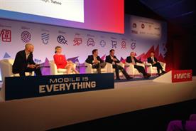 Ad-blocking: a fiery debate raged at MWC between (l-r) AOL's Allie Kline, Nestle's Pete Blackshaw, Google's Benjamin Faes, Yahoo's Nick Hugh and Shine's Roi Carthy