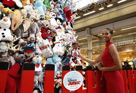 The 14-metre high tree is made entirely of soft toys