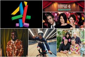 Channel 4: (from top left) the broadcaster logo, Diversity in Advertising Award, Big Brother, Bake Off, Paralympics and Black to Front
