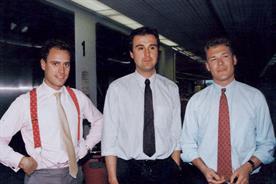Press gang: Hayes (right) with Jonathan Wilson (centre) and Simon Daglish (left) at The Telegraph in 1989