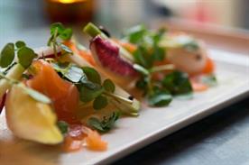Rabot 1745's menu features cured salmon with cocoa gin jelly
