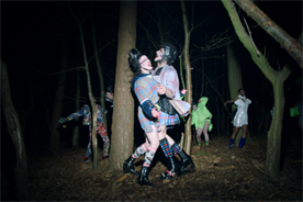 Dressed by designer Charles Jeffrey, the cast dance a surreal dance in an otherworldly dreamy night