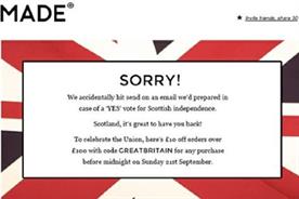 Blunder: Made was forced to apologies after sending out the wrong email