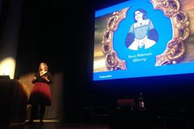Karin Robinson: discusses social data at Social Media Week London. Photograph: Laurie Close (‏@Laurieec1)