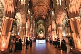 Southwark Cathedral can host up to 800 people standing, or dinners for 200