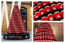 The social media-activated tree celebrated the start of Starbucks' red cup season