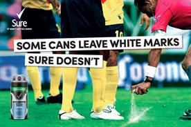 Sure: latest ad campaign plays on the use of the referee's white spray at the World Cup