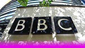 Photograph of the BBC logo on a building