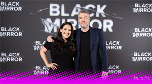 Jessica Rhoades and Charlie Brooker attend the BFI Screening of Black Mirror