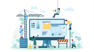 Graphic illustration representing building a website