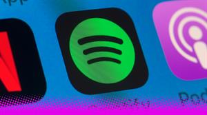 A photograph of Spotify's app icon