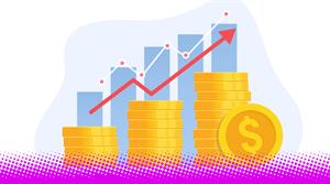 Income growth concept. Investment management. Successful Investments. - stock illustration