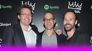 Gimlet Media President Matt Lieber, Gimlet Media CEO Alex Blumberg and Spotify Exec Dossie McGraw