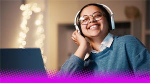Podcast listener - stock image