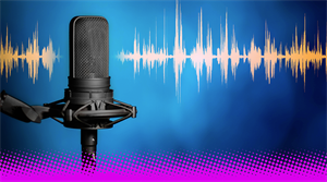 Podcast mic - stock image 