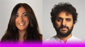  Nish Kumar (L) and Coco Khan (R)